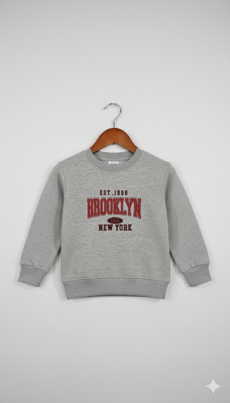 Kids “Brooklyn – New York” inspired printed graphic,  High Density  Printed Sweatshirt – Warm & Everyday Style