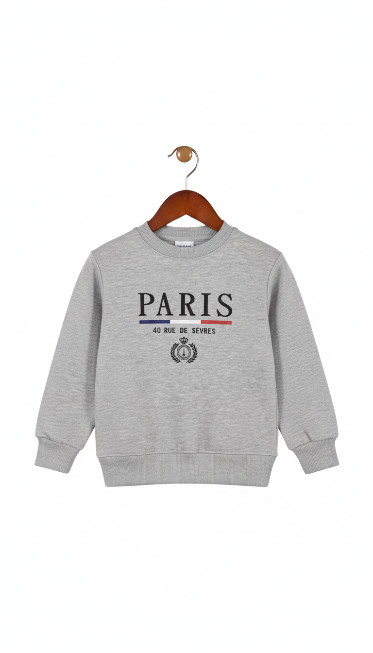 Kids Unisex “Paris High Density”Printed Sweatshirt – Smart & Comfortable