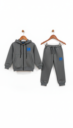 Kids Fleece Tracksuit - Winter Warm Hoodie & Trouser with Boss Style Logo