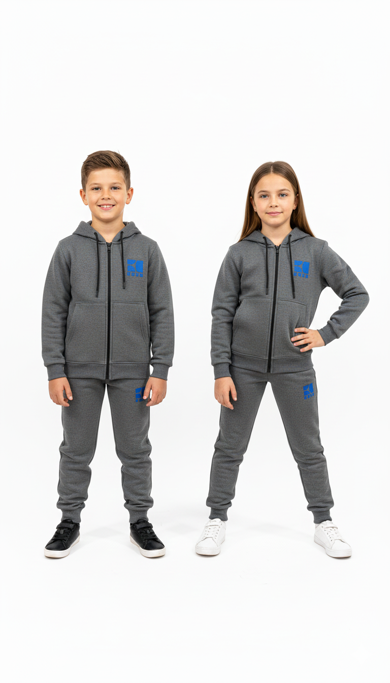 Kids Fleece Tracksuit - Winter Warm Hoodie & Trouser with Boss Style Logo