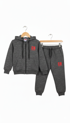Kids Fleece Tracksuit - Winter Warm Hoodie & Trouser with Boss Style Logo