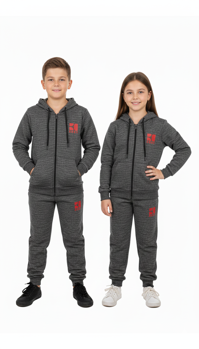 Kids Fleece Tracksuit - Winter Warm Hoodie & Trouser with Boss Style Logo