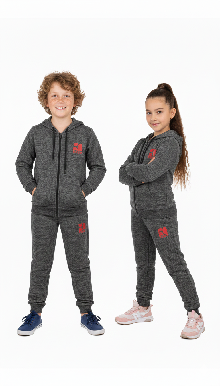 Kids Fleece Tracksuit - Winter Warm Hoodie & Trouser with Boss Style Logo
