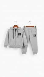 Kids Fleece Tracksuit - Winter Warm Hoodie & Trouser with Boss Style Logo