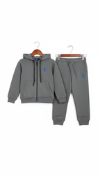 Fleece Kids Tracksuit - Winter Warm Hoodie & Trouser Set POLO HIGH DENSITY LOGO