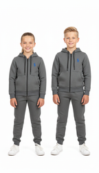 Fleece Kids Tracksuit - Winter Warm Hoodie & Trouser Set POLO HIGH DENSITY LOGO