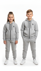 Fleece Kids Tracksuit - Winter Warm Hoodie & Trouser Set POLO HIGH DENSITY LOGO