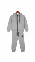 Fleece Kids Tracksuit - Winter Warm Hoodie & Trouser Set POLO HIGH DENSITY LOGO