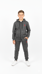 Fleece Kids Tracksuit - Winter Warm Hoodie & Trouser Set POLO HIGH DENSITY LOGO