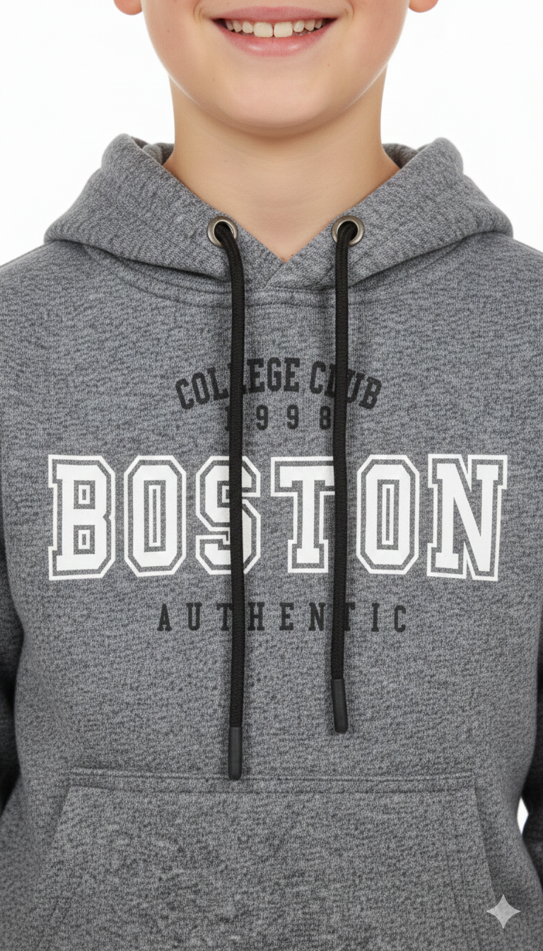 Kids' "Boston Authentic"  High Density Printed Varsity Hoodie & Jogger Set