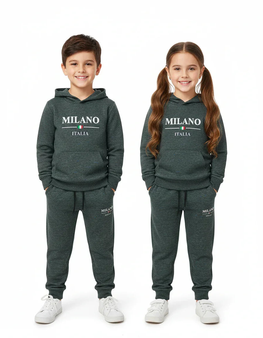 Ultra Comfort High Density Logo Unisex Fleece Kids Track Pair