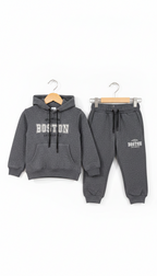 Kids' "Boston Authentic"  High Density Printed Varsity Hoodie & Jogger Set