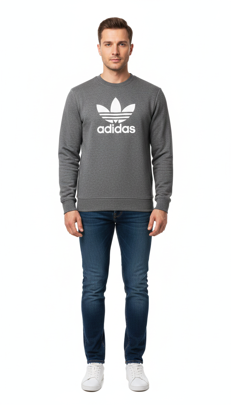 Men's Sweatshirt with Adidas High Density Logo on front