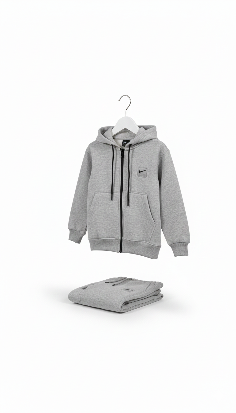Kids Unisex Fleece Tracksuit – NIKE HIGH DENSITY LOGO Hoodie & Jogger Set