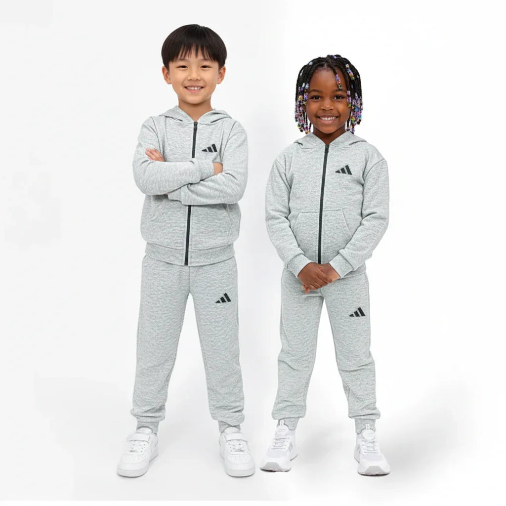 Unisex Embossed Logo Classic Soft Fleece Track Pair For Kids(3-10 Years)