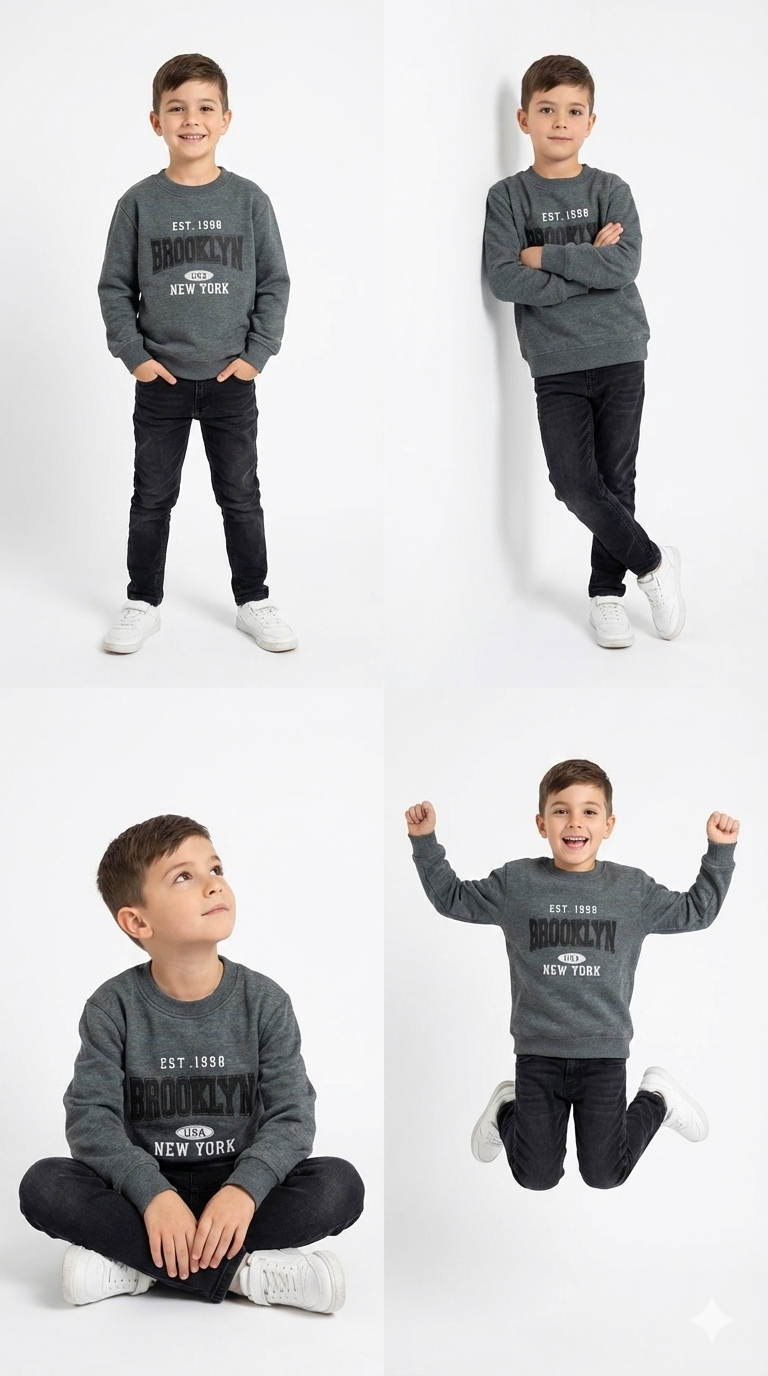 Kids “Brooklyn – New York” inspired printed graphic,  High Density  Printed Sweatshirt – Warm & Everyday Style