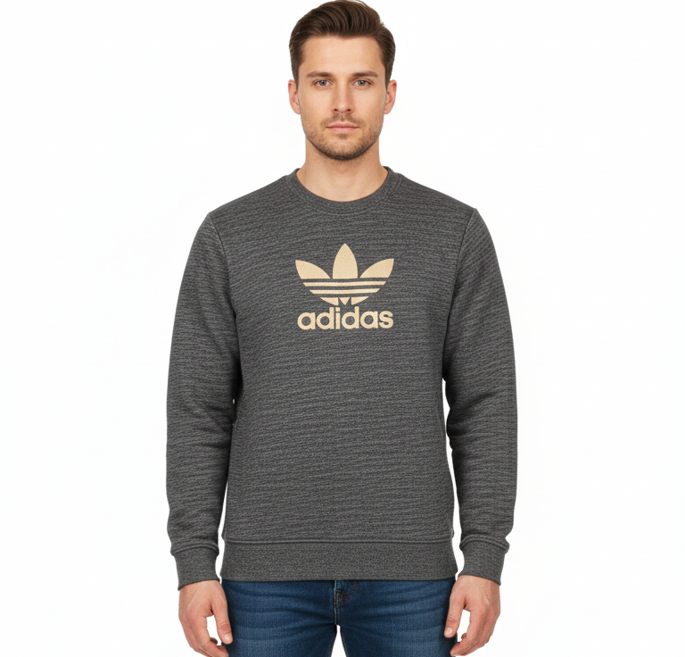 Men's Sweatshirt with Adidas High Density Logo on front
