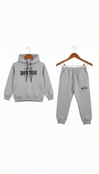 Kids' "Boston Authentic"  High Density Printed Varsity Hoodie & Jogger Set