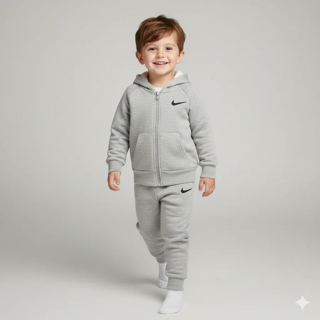 Embossed NIKE  Logo Comfortable Cloud Fleece Twinset Track Pair For Kids(3-10 Years)