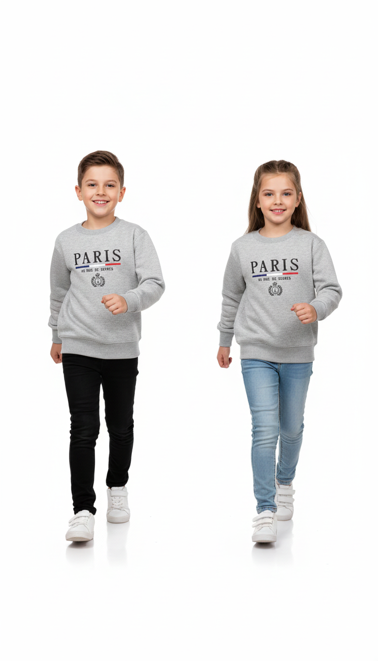 Kids Unisex “Paris High Density”Printed Sweatshirt – Smart & Comfortable