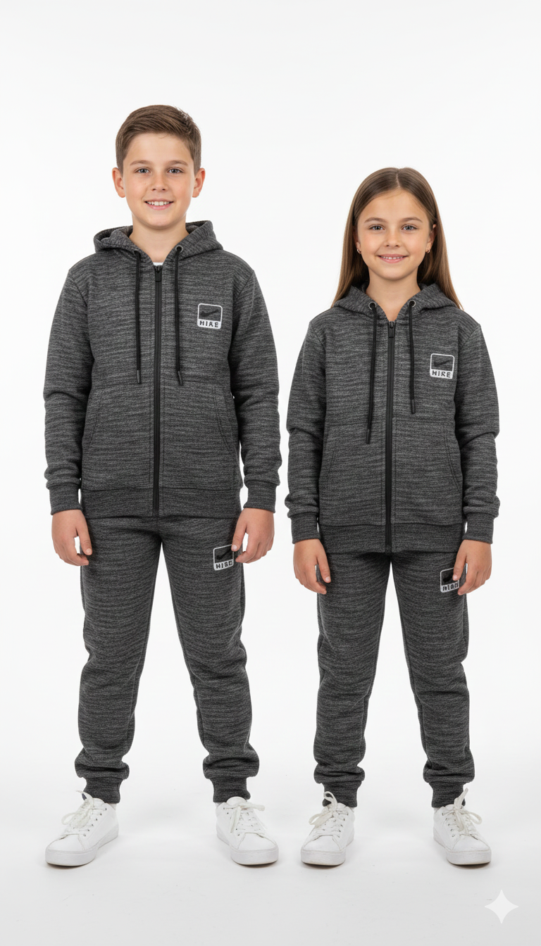 Kids Unisex Fleece Tracksuit – NIKE HIGH DENSITY LOGO Hoodie & Jogger Set