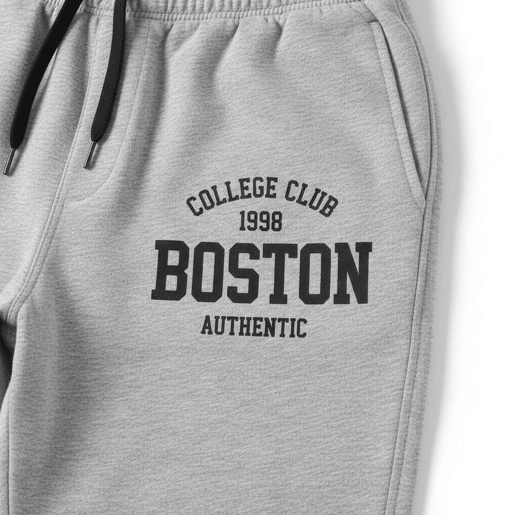 Kids' "Boston Authentic"  High Density Printed Varsity Hoodie & Jogger Set