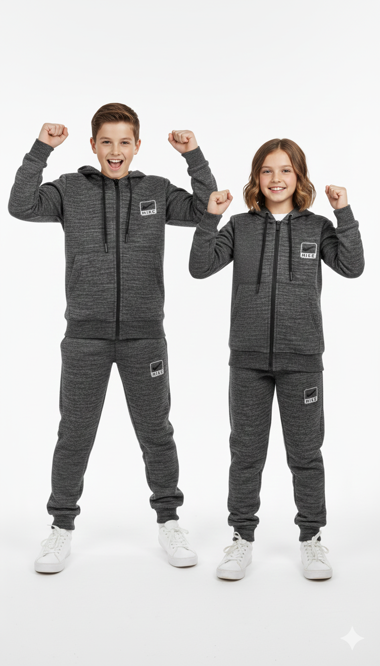 Kids Unisex Fleece Tracksuit – NIKE HIGH DENSITY LOGO Hoodie & Jogger Set
