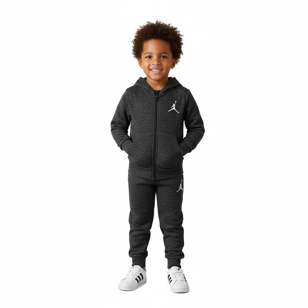 JORDEN Embossed  Logo Fleece Unisex Track Pair For Kids(3-10 Years)