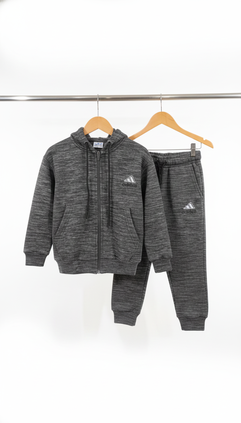 Kids Fleece Tracksuit - Winter Warm Hoodie & Trouser Set Unisex ADIDAS LOGO
