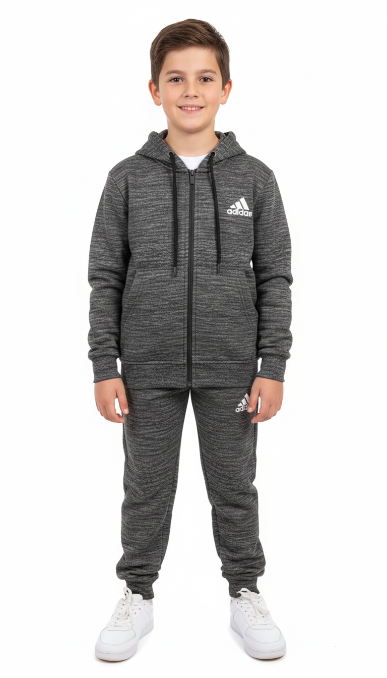Kids Fleece Tracksuit - Winter Warm Hoodie & Trouser Set Unisex ADIDAS LOGO
