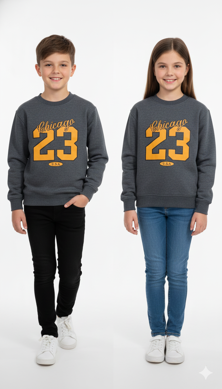 Kids Unisex Chicago 23” graphic printed Sweatshirt – Everyday Comfort & Sporty Look
