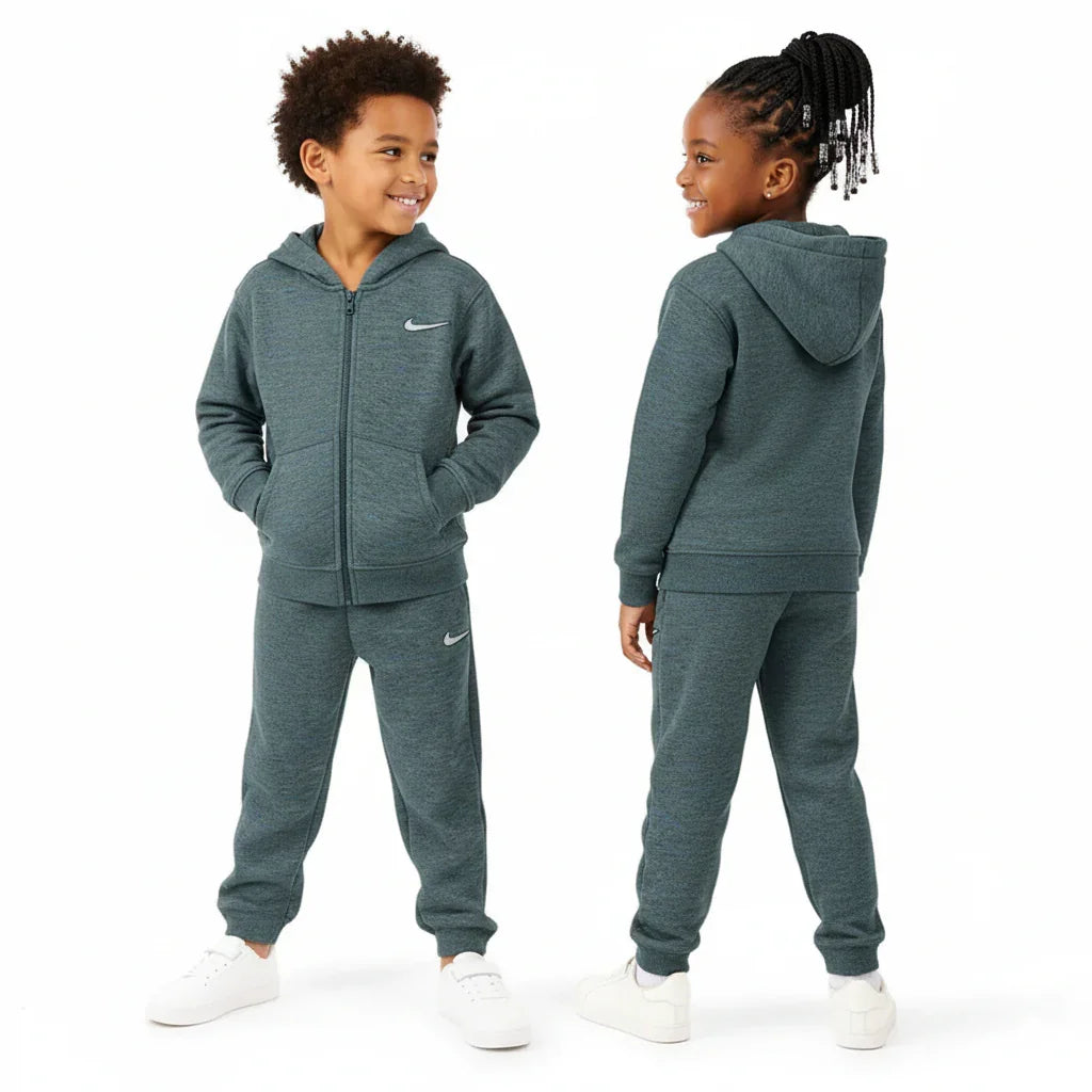 Embossed NIKE  Logo Comfortable Cloud Fleece Twinset Track Pair For Kids(3-10 Years)
