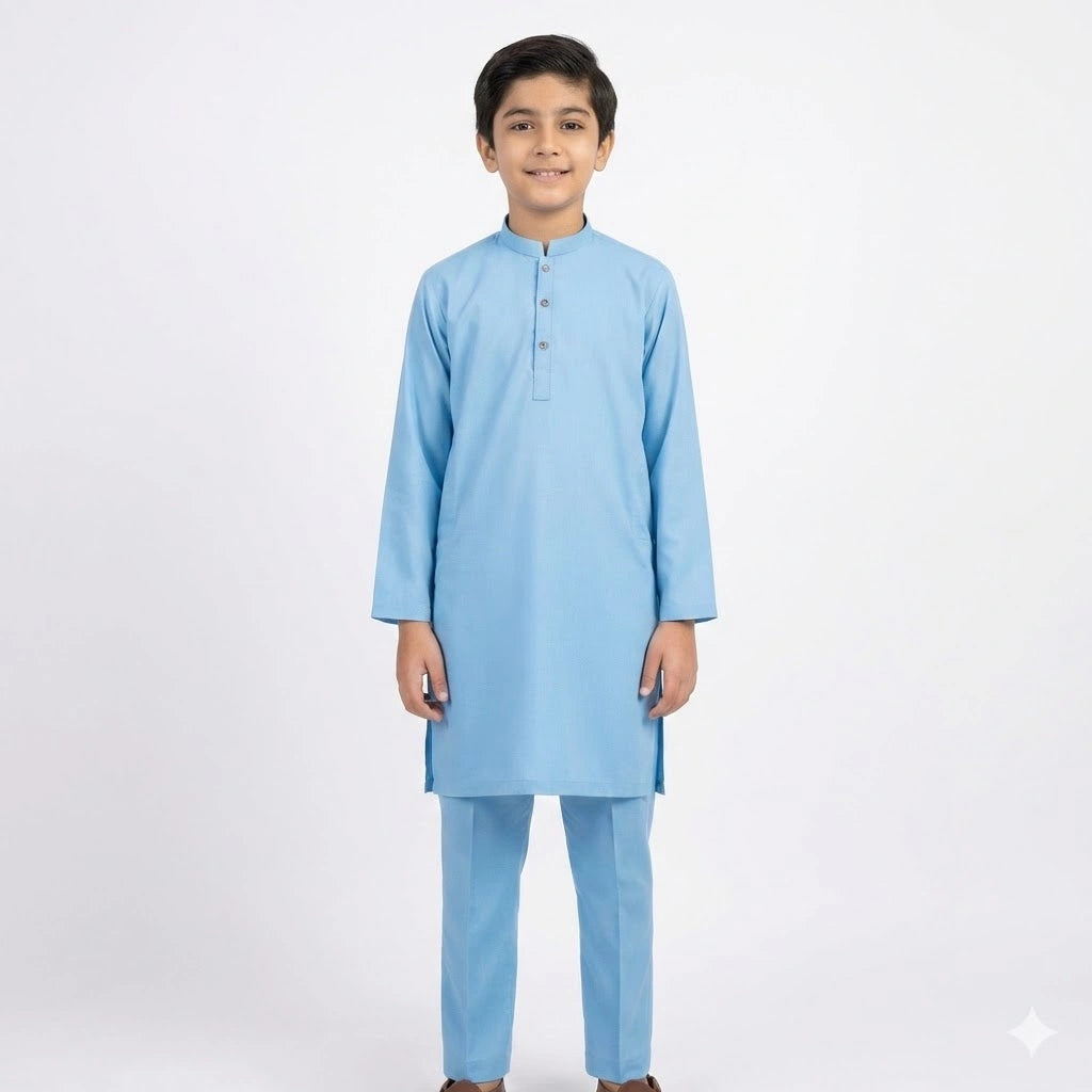 Sky Blue Summer Kurta for boys.