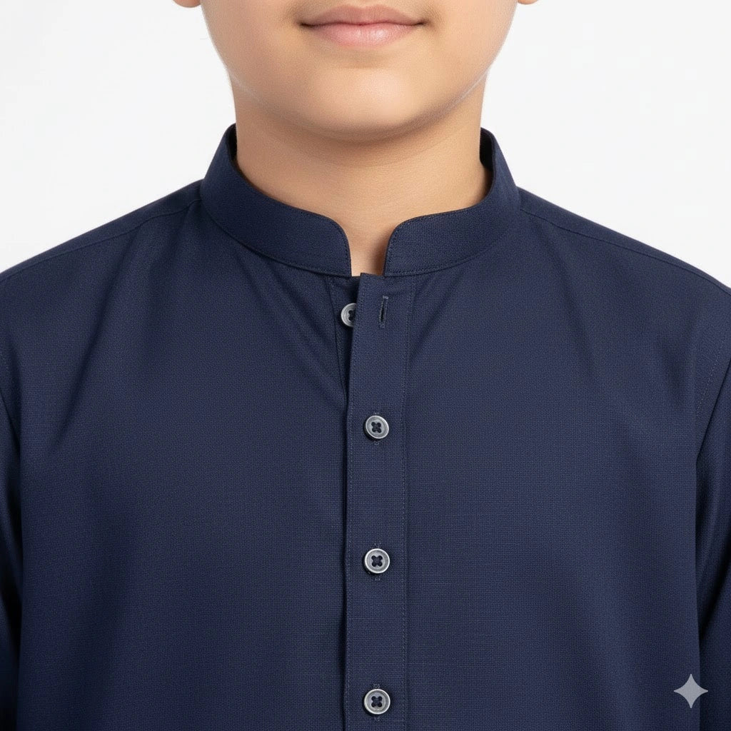 Navy Blue Boys Kameez Shalwar classic style