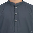 Charcoal Grey Boys Kurta Suit front view